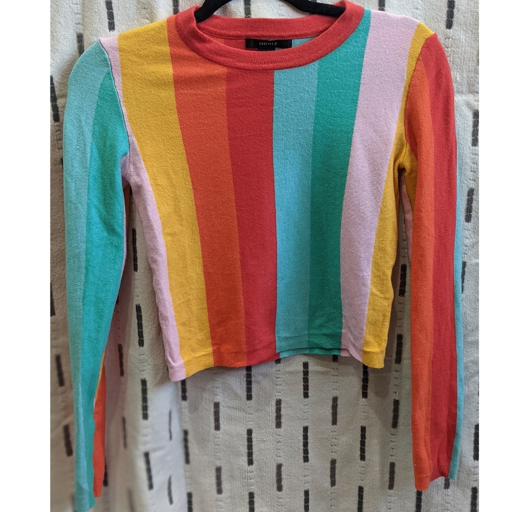 Multi colored cropped sweater
